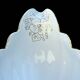 large old centerpiece, ARPO porcelain made in Romania, midnight blue and gold