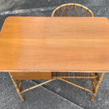 Rattan desk and chair 1960