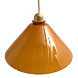 Caramel-colored opaline glass pendant light
