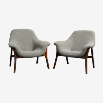 Paire de fauteuils en fibre de verre du milieu du siècle, années 1960