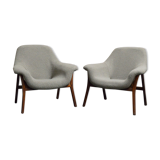 Pair of Mid-Century Fibreglass and Bouclé Lounge Chairs, 1960s