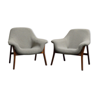 Paire de fauteuils en fibre de verre du milieu du siècle, années 1960