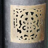 Set of 3 wall lights in hammered and chiseled brass