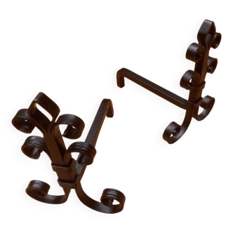 Steel fireplace andirons