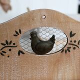 Étagère murale vintage bois et blanc 2 tiroirs