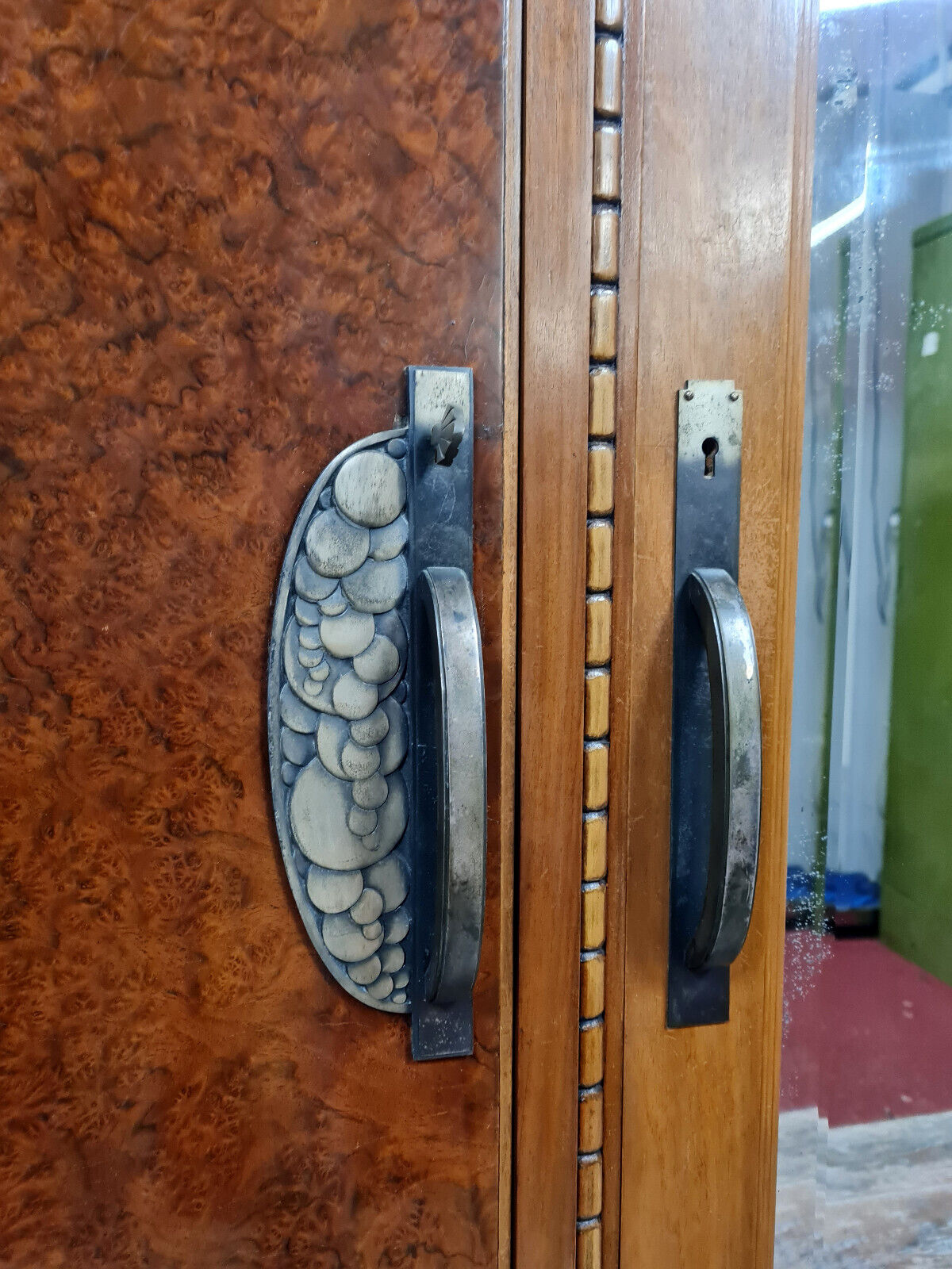 Art Deco period wardrobe in magnifying glass circa circa 1925-1930