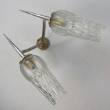 Old double wall lamp in vintage molded glass