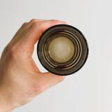 Set of 8 vintage thick smoked glass glasses