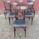 Set of 6 vintage black leatherette bistro chairs
