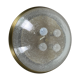 Ice glass bubble brass ceiling light by Hillebrand Leuchten, Germany, 1970s
