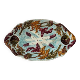 Serving dish for asparagus and artichokes in faience, late 19th century.