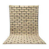 Berber Moroccan rug in ecru with geometric patterns 250cm x 150cm