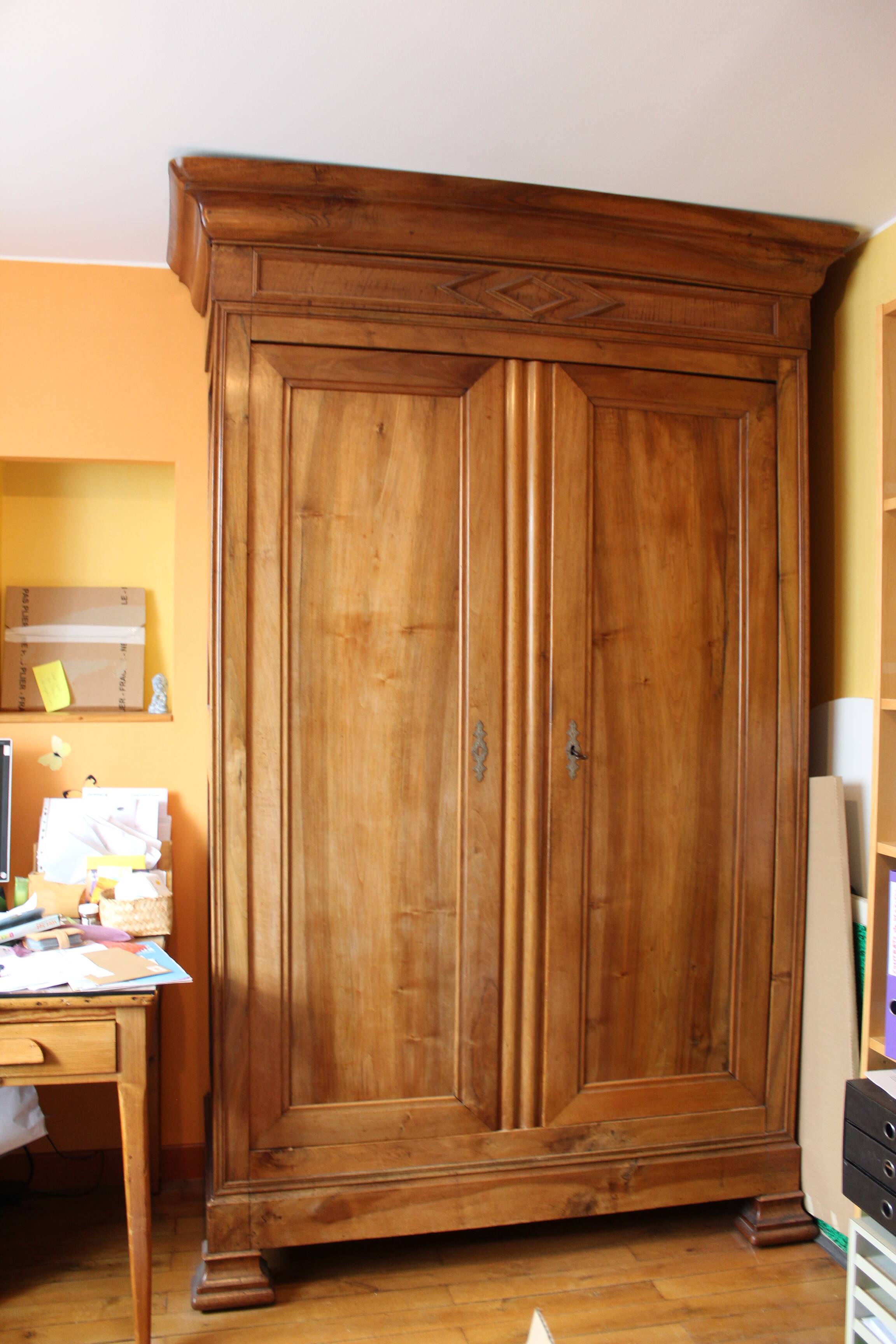 19th century solid wood wardrobe