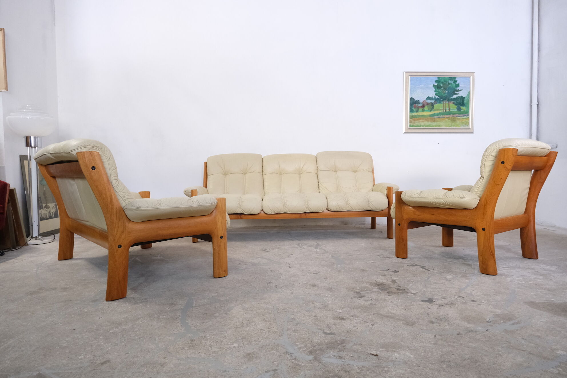 Leather Living Room Set model Montana by Ekornes, 1970's