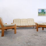 Leather Living Room Set model Montana by Ekornes, 1970's