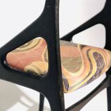 Set of 4 Baumann chairs in 1980 fabric with black wooden base
