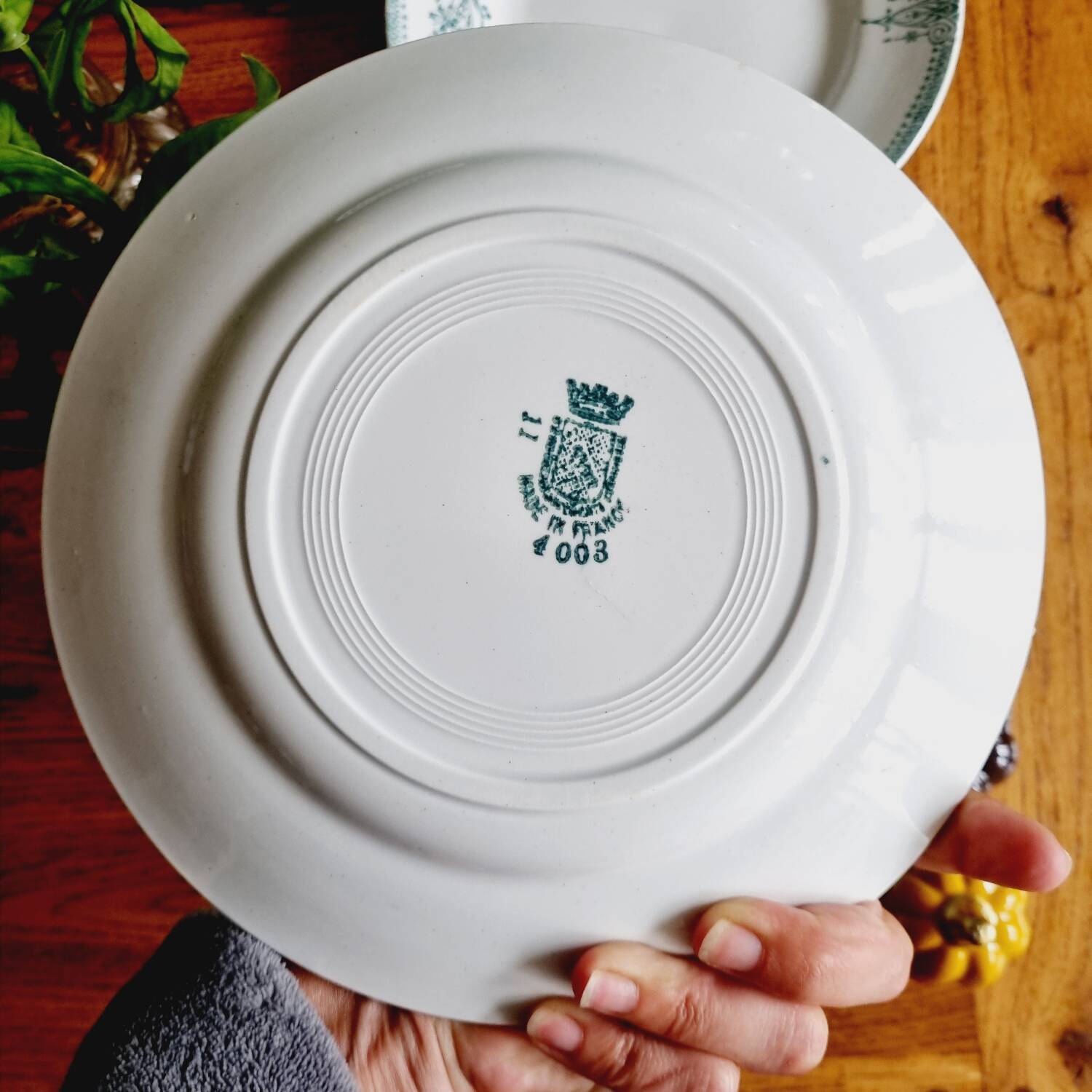 Set of 12 flat plates with slight defects Saint Amand 1932