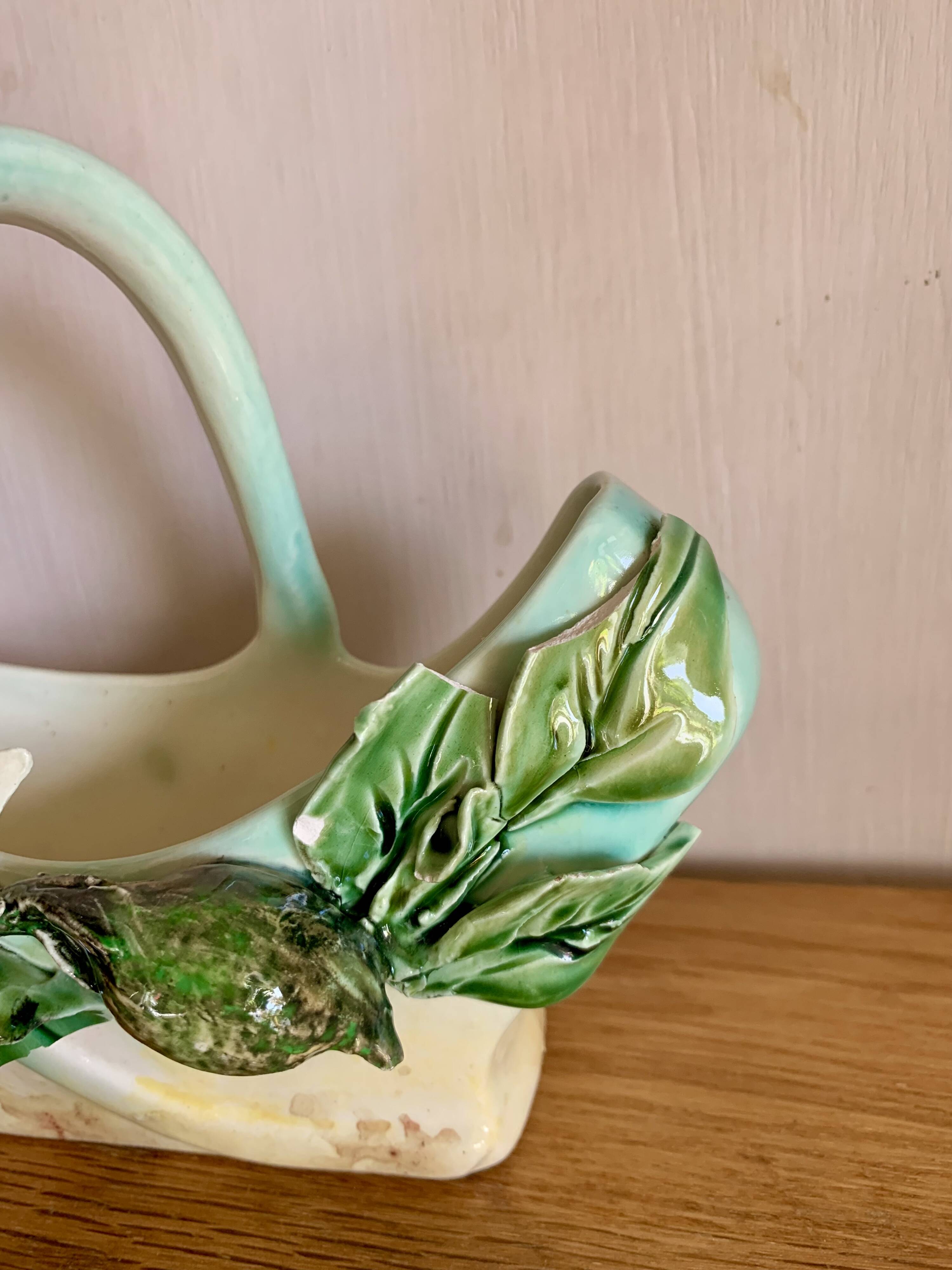 Old Lonchamp earthenware basket