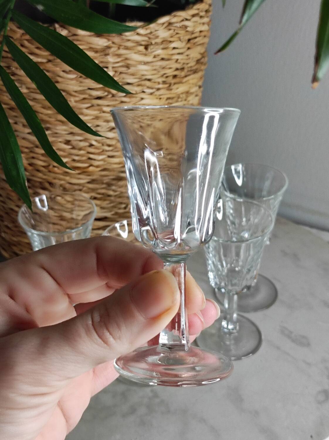 Stemmed liqueur glasses