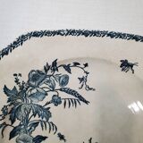 Octagonal serving dish in Pexonne earthenware model Fleurs de Champs, iron earth