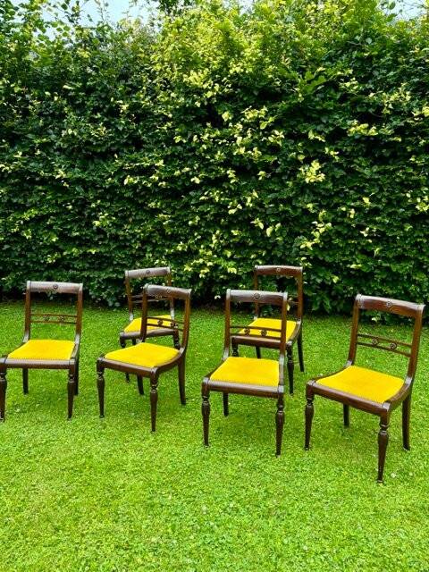 Set of 6 carved wooden chairs
