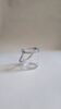 Clear glass ice bucket with an etched floral design