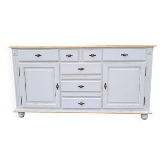 Buffet with wood and white patina