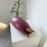 Pink and gold ceramic tripod table lamp