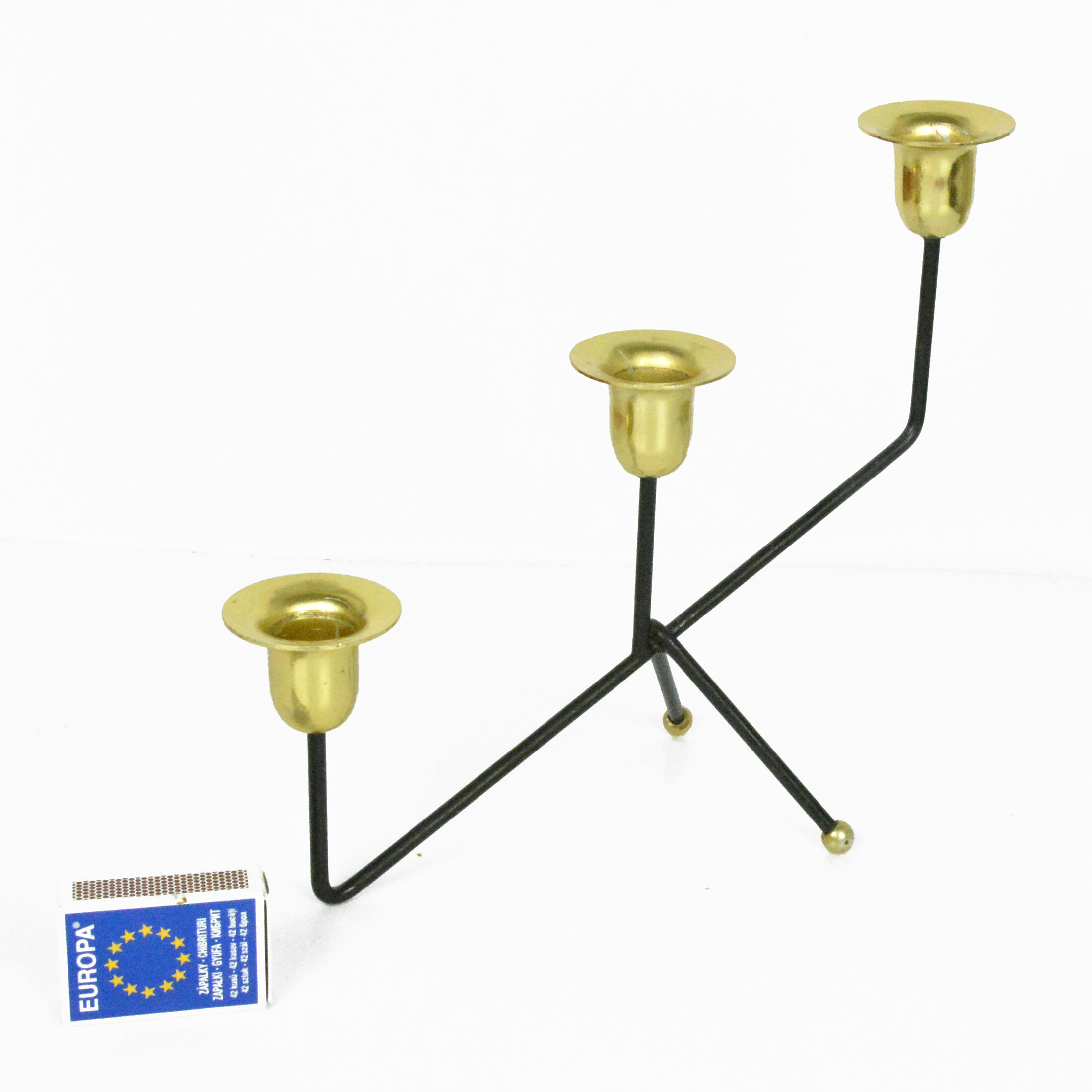 1970s. minimalist table candle holder, for three candles, belgium