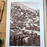 Cut, Corsica, vintage, photo board printed in 1935.