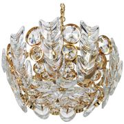 Small golden brass suspension with crystal glass inlay by Palwa, Germany, 1970s.