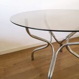 Smoked glass table 70s