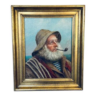 Painting signed E. Baro (Léon Noireaut), pipe sailor