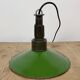 Industrial Green Enamel Military Pendant Lamp with Cast Aluminium Top, 1960