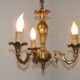 Quality Stamped Bronze French Mid-Century 3-Light Traditional Chandelier