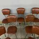 Set of 7 vintage Skaï crocro chairs from the 70s