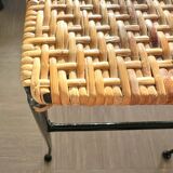 Rattan and Wrought Iron Nesting Tables