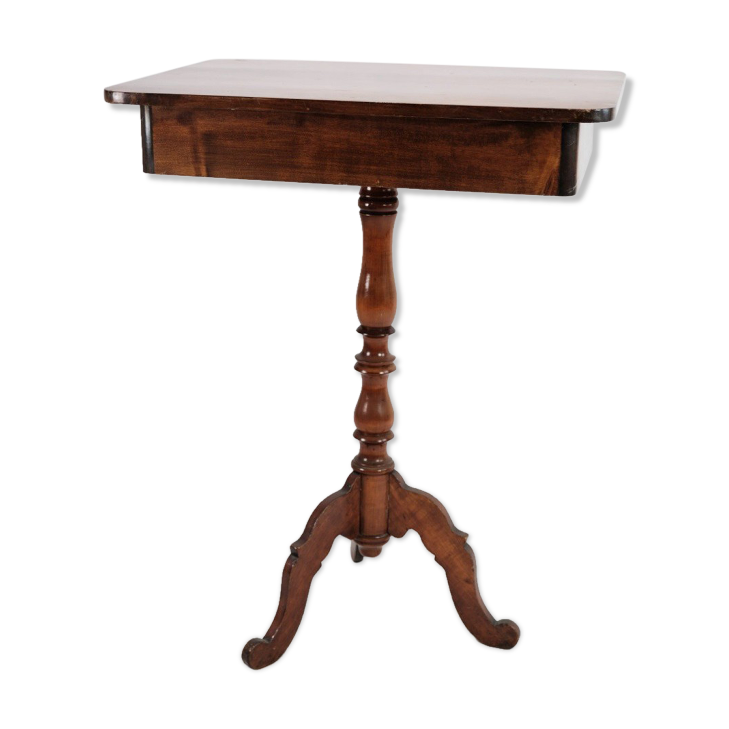 Side Table on a Mahogany Pillar from Around the Year 1850s