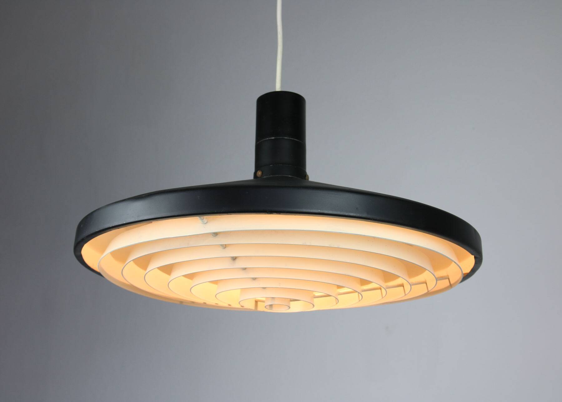 Mid-century industrial danish black pendant lamp, 1960s