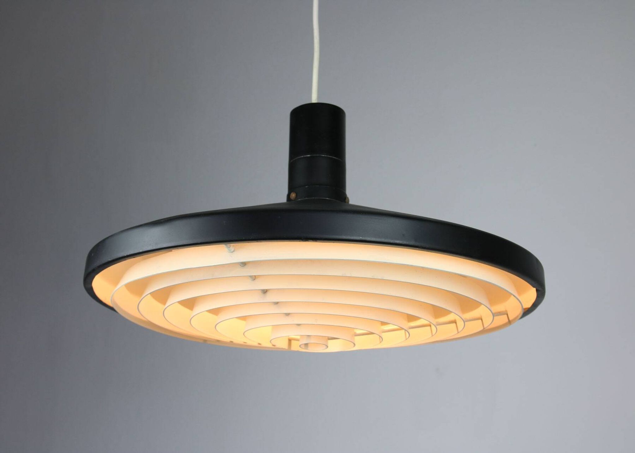 Suspension noire industrielle mid-century, danemark, 1960s