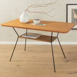 1950s Coffee Table with Raffia Shelf