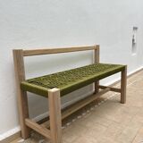 Khaki bench with backrest