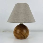 Lampe boule en pin années 80