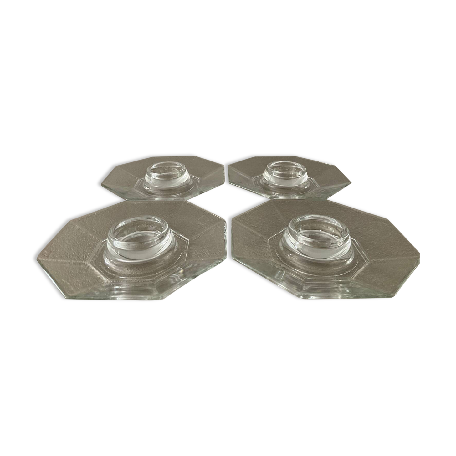 Series of 4 vintage octagonal egg cups France