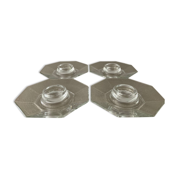Série de 4 coquetiers octogonaux vintage, France