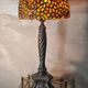 Large american art nouveau lamp with tiffany amber lampshade 61x23