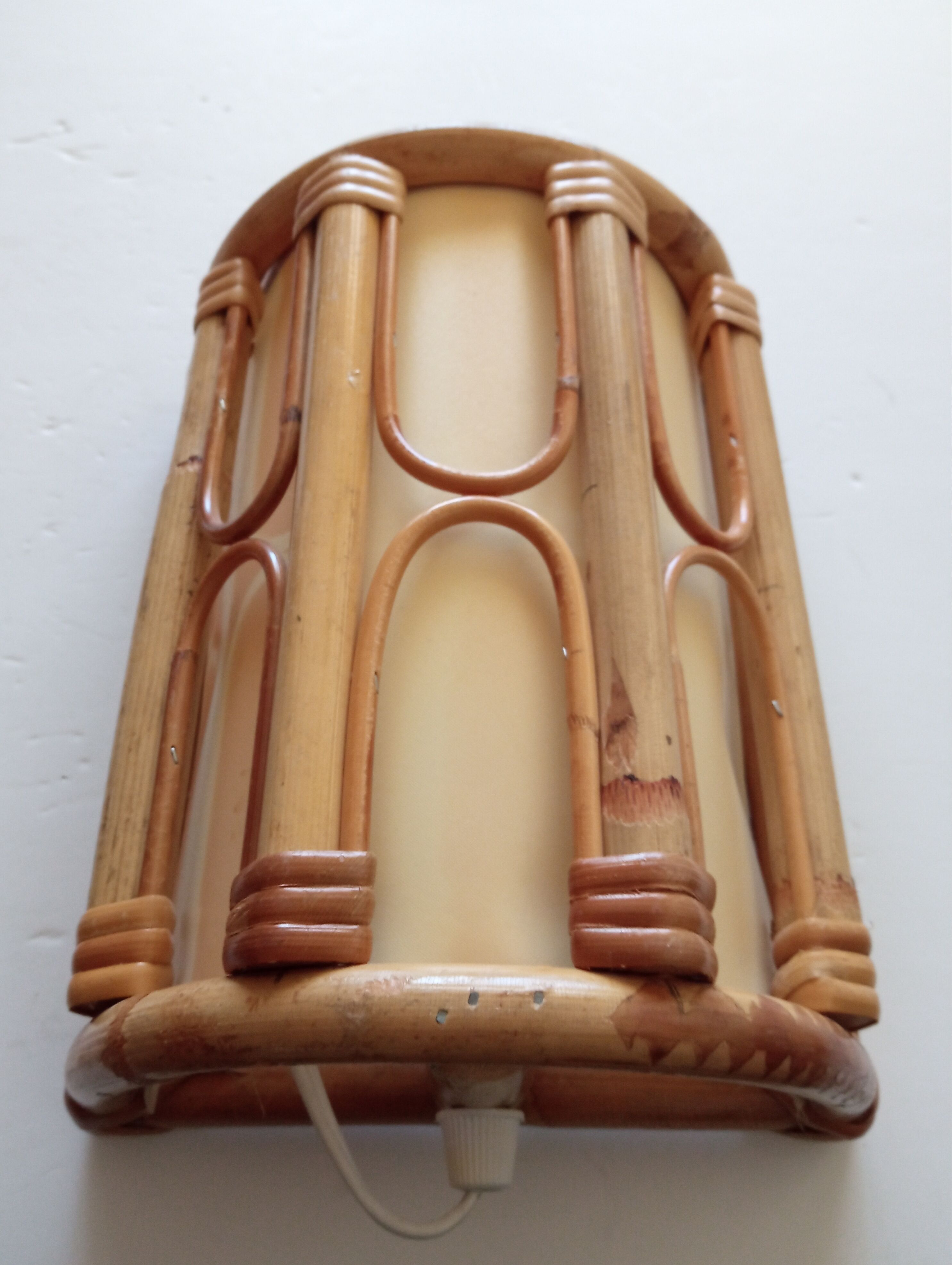 Pair of bamboo sconces