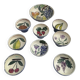 Ensemble de huit coupelles et une coupe motifs fruits atelier du tapis vert - circa 1950