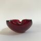 Red and blue ashtray by Flavio Poli for Seguso, in Murano glass 1960