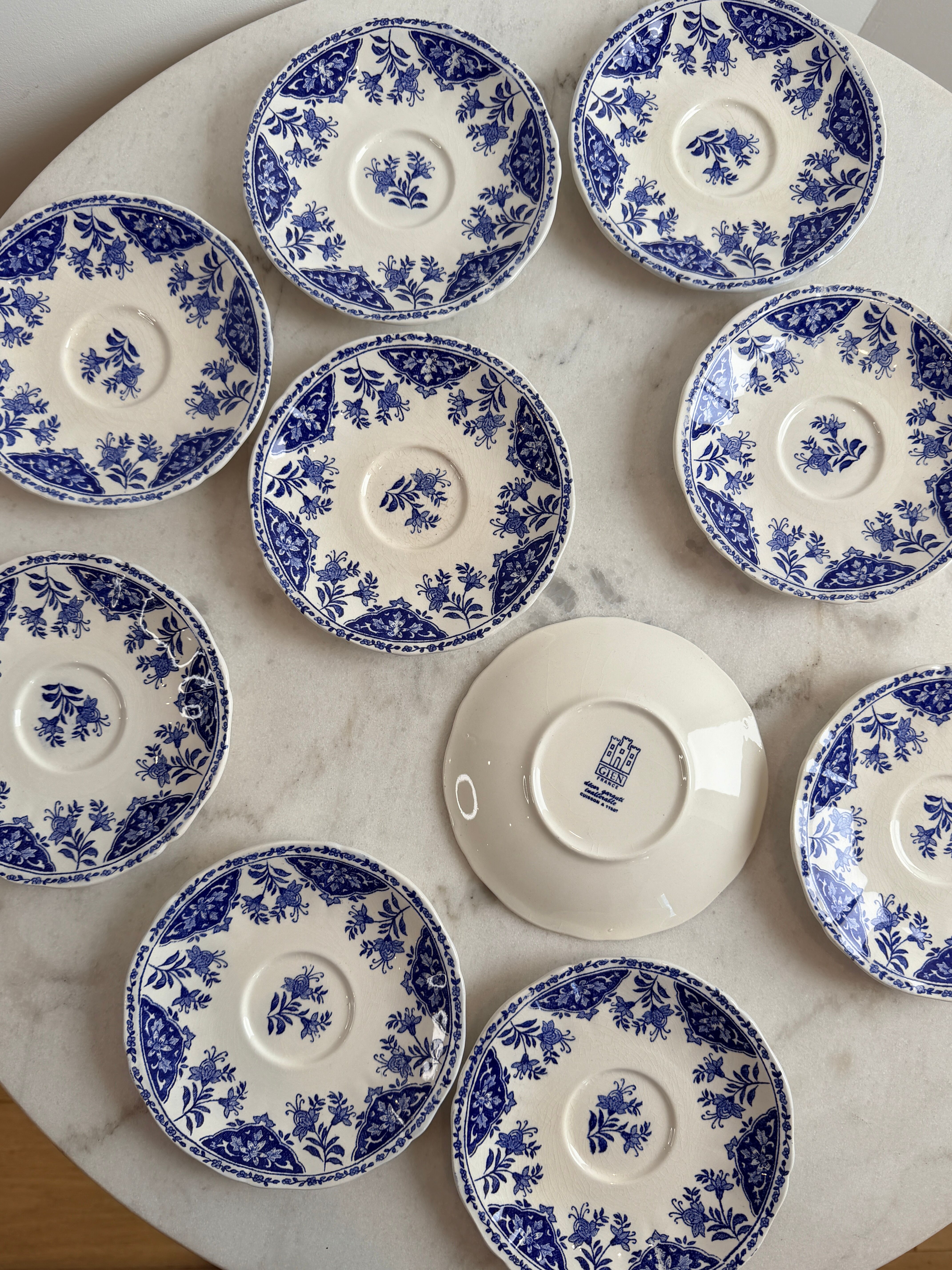 Set of 10 coffee/espresso cups - Gien - Ironstone